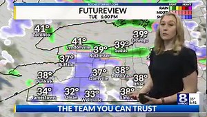 Temperatures barely edge over freezing Tuesday morning as scattered rain and snow showers hover in the clouds. The question then becomes: will any falling snowflakes stick? https://trib.al/zQ4FQje | News 8 WROC Rochester