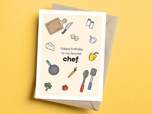 Chef Birthday Card: Heartfelt Gift for Cooks - Etsy