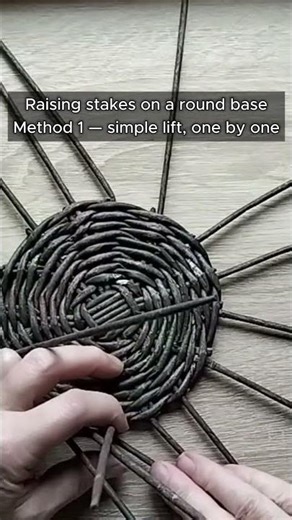 Raising Stakes on a Round Base | Basket Weaving