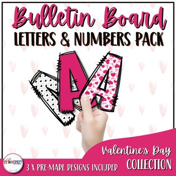Pink Valentine’s Day Bulletin Board Letters & Numbers | Classroom Decor
