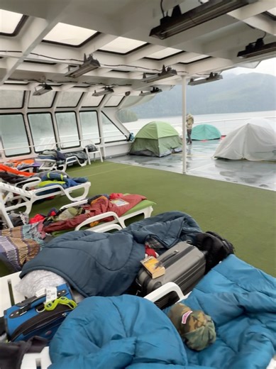 Lexie Alford | Would you camp on the deck of a moving ferry for 4 days?⛴️⛺️ I took the Alaska Marine Highway ferry from Bellingham, Washington all the... | Instagram