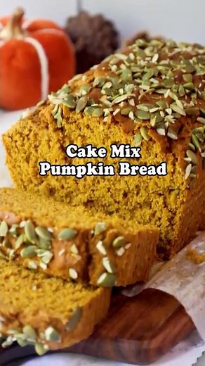 Pumpkin Bread with Spice Cake Mix (Only 4 Ingredients!) #easyrecipe