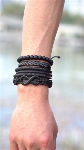 Men's 4pcs Infinity Symbol Bracelet Set