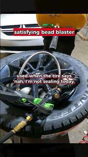 This tire didn't want to seal; so this is when you bust out the "bead blaster" to seal the tire