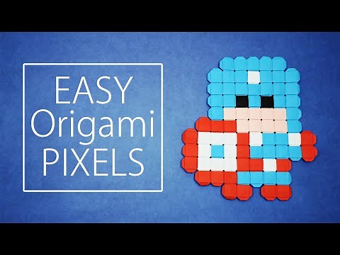折り紙のピクセルを折りたたむ方法 Origami pixel