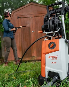 255K views · 167 reactions | The new RE 110 Pressure Washer gives you the power to clean like never before. With a lightweight design and built-in pressurized hose reel, you can take on any cleaning task. | STIHL | Facebook