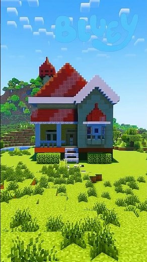 Build Bluey House 🦴 #minecraft #bluey #minecraftbuilding