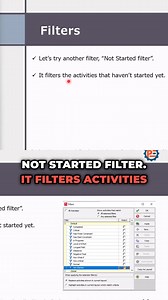 "Learn how to filter activities to view not started and critical tasks in your project schedule. This helps prioritize key tasks and keep the project on track for timely completion." #ActivityFiltering #CriticalTasks #ProjectScheduling #NotStartedTasks #ProjectManagement | Planning Engineer