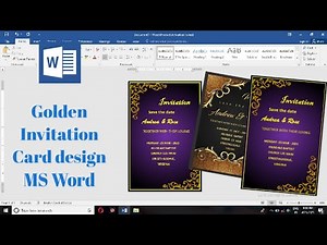 How To Design🔥Invitation Card In Ms Word || Golden Invitation Card Design