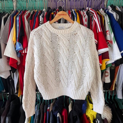 Brunello Cucinelli Cropped Sequin Embellished Cable Knit Chunky Sweater XS Made in Italy - Etsy