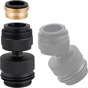 Hibbent Faucet Adapter Kit, Swivel Aerator Adapter to Connect Garden Hose - Multi-Thread Kitchen Sink Faucet to Garden Hose Adapter 3/4 Inch - Matte Black