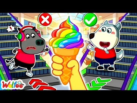 Escalator Mall Adventure - Kids Learn Mall Safety | Wolfoo Cartoon for Kids