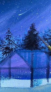2.5K views · 72 reactions | There’s no place like home for the holidays. @mayawalkerart uses several brush techniques to create her snowy cabin scene. How do you create texture in your work? | Liquitex Artist Materials | Facebook