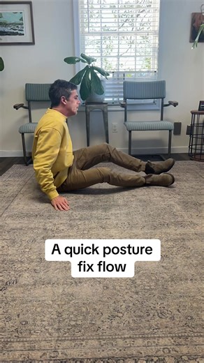 This is a quick posture fix flow that I have been loving. After being on the computer or phone for extended periods of time I’ll hop on the floor for 2-5 minutes and this feels like it fixes everything! Give it a try and let me know how it goes! #posture #posturetips #posturematters #posturecorrection #posturefix