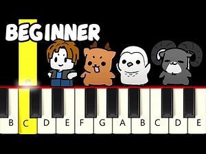 Cute 99 Nights in the forest animation - Fast and Slow (Easy) Piano Tutorial - Beginner - Videos For Kids