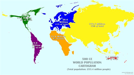 From 4.5 Million to 8 Billion: How Earth's Population Changed Over 12,000 Years - Vivid Maps