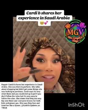 Rapper Cardb speaks about her experience in Saudi Arabia. #saudiarabia Credit to @Cardi b Updates.