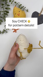 Say CHICK 🐥 for the details of my cute crochet chicken pattern! Now free on the blog and as a PDF in store too! ✔️ use any yarn you like ✔️ easy peasy and quick ✔️ add legs, feet, beak, eyes or whatever you fancy! ✔️ hide an egg inside too! #crochetpattern #crochetchicken #crochetchick #eastercrochet | HanJan Crochet