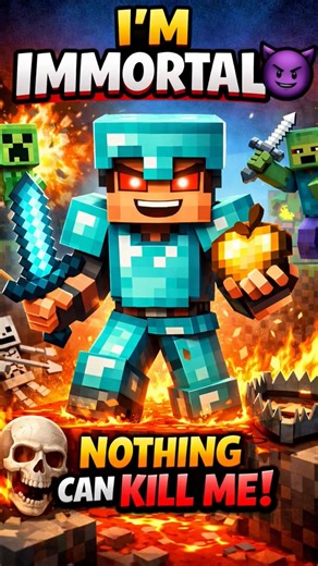Minecraft But I’m Immortal 😈 #minecraft #gaming #minecraftbut
