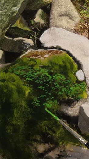 Realistic Moss Texture Made Easy #satisfying #art #painting