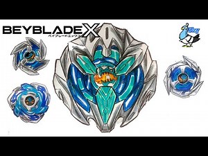 How to draw Dran Buster Beyblade X, the most ferocious Dragon Blade attack type!!!