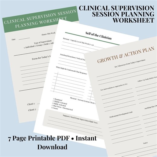 Clinical Supervision Session Planning Worksheet | Social Work Supervision Template | Therapist Supervision Tool | MSW Printable | PDF - Etsy