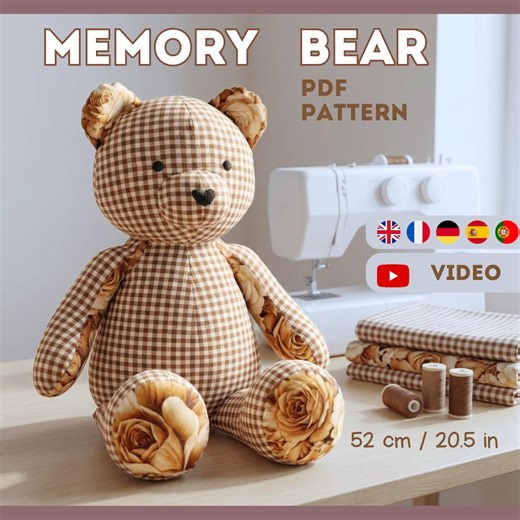 Memory Bear Sewing Pattern PDF + Video Tutorial | Keepsake Teddy From Clothing - Etsy Canada