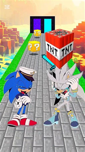 Steve!s Lava Chicken Kiss Run: Sonic vs. Silver Day 41 Challenge! #SonicTheHedgehog #sonic