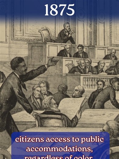 These important moments in Black American History took place in 1875, what others would you spotlight? • Civil Rights Act of 1875 is enacted to provide all US citizens access to public accommodations regardless of color. • The first Kentucky Derby in history is won by Black jockey Oliver Lewis aboard Aristides. Black jockeys won 15 of the first 28 Kentucky Derby’s, demonstrating their skill and dominance in the sport. #250YearsOfBlackHistory #americanhistory #civilrights #kentuckyderby