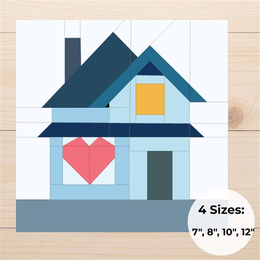 Heart Cottage FPP Quilt Block – Easy House Pattern, Beginner Friendly PDF - Etsy UK