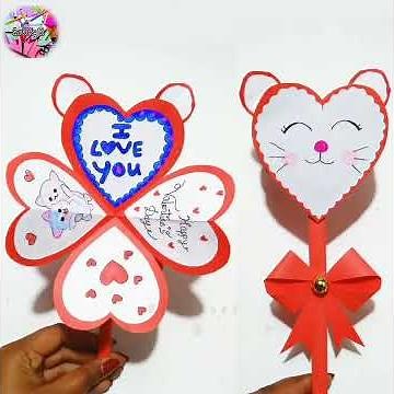 Cute craft / happy valentine's day card making idea / a4 nirmana / i love you / easy paper card