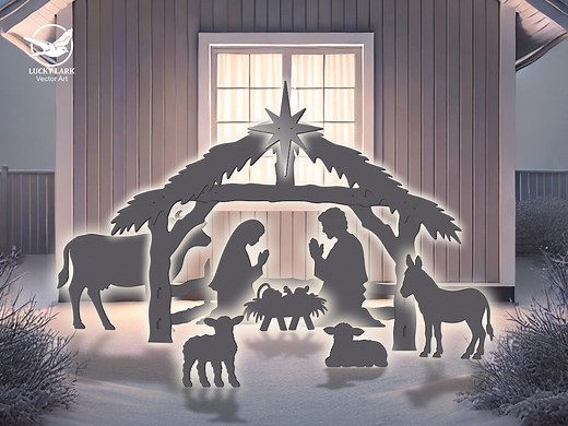 5ft Nativity Scene Templates When Made/ Outdoor Christmas Nativity Scene With a 3-D Stable/ Trace and Cut Nativity Silhouette /stencils, PDF - Etsy