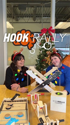 Our wooden game collection is a hit during the holidays! 🌟 If you've got one of these games in your home, don't forget to bring it out during your New Years Eve party! 🥳 Watch how to play Hook Rally, one of our newest additions to the collection, and find them all at our link in bio! #fatbraintoys #hookrally #woodengamecollection #nye #newyearsgames