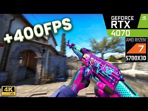 RTX 4070 + Ryzen 7 5700X3D - Counter Strike 2 - 4K 1080p +400FPS Highest and low - Benchmark