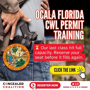 🚨 Concealed Carry Classes Are Filling FAST! Don’t miss your chance to get the training you need. Class seats are limited and going QUICKLY in your area. ✅ Legal education ✅ Live-fire training (where applicable) ✅ Certification for your concealed carry permit Reserve your spot before it’s gone! | Concealed Coalition