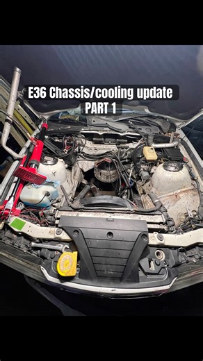 Decided to update the cooling system and do frame mods while I do rust repairs and paint! #bluebimma