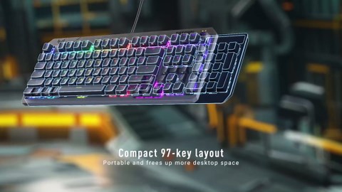 ASUS TUF Gaming K3 Gen II Wired USB Gaming Keyboard – 97-Key Compact Layout, Optical-Mechanical Blue (Clicky) Switches, PBT Keycaps, Detachable Top Plate, IP57 Waterproofing, PC/Mac Support - Black