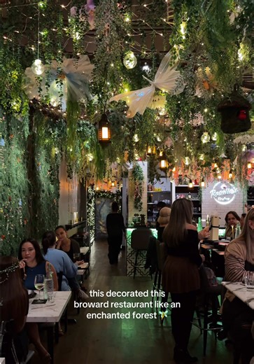 An Enchanted Forest experience just popped up at Rosalia’s Kitchen Restaurant in Miramar 🧚✨ 📍12130 Miramar Pkwy, Miramar The cutest enchanted forest is here! Rosalia’s Kitchen always goes all out with their decorations, and this season is magical! The design was done by @yolointeriors . Perfect spot for the family, a unique date experience, or just a fun time for a yummy dinner here in Broward. The staff is so sweet. Appreciate you all for hosting 💚 Follow me for more things to do, restaurant
