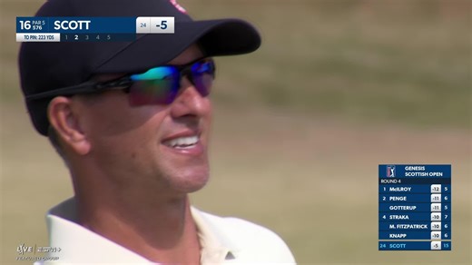 Adam Scott makes birdie on No. 16 at Genesis Scottish Open