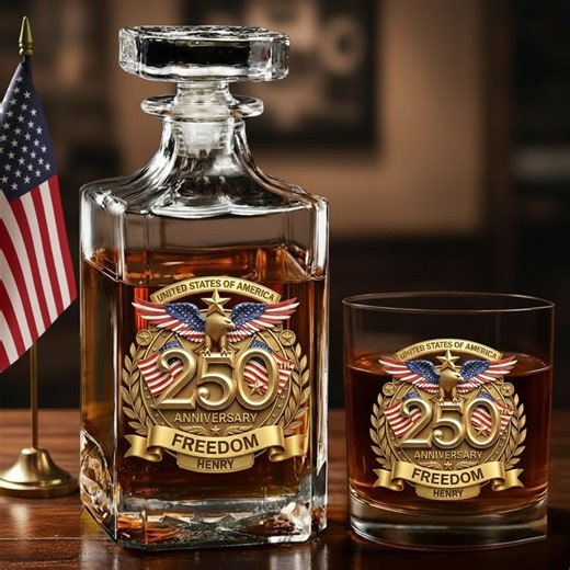 USA 250 Years Anniversary America Whiskey Bottle Set, American Eagle 1776-2026 Gift, 4th of July 250th Anniversary Gift, Patriotic Gift - Etsy