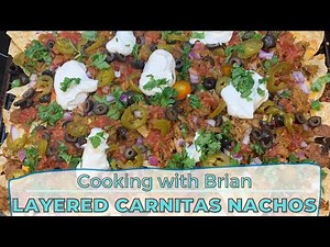 Layered Carnitas Nachos- At Home Recipe- Perfect Appetizer for a Gathering!