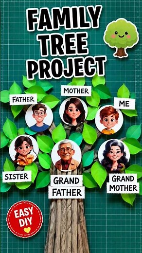 ❤️ Family Tree Project 🌳 #diy​ #shorts​ #youtubeshorts​ #familytree​ #projectideas​