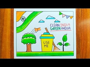 Swachh Bharat Abhiyan Poster Drawing / Clean India Green India Drawing / Swachh Bharat Drawing Easy
