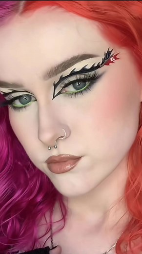 sketch vs. makeup look!!! sketching out my looks for this series was super helpful when i was designing each dragon!! #httyd #howtotrainyourdragon #makeup