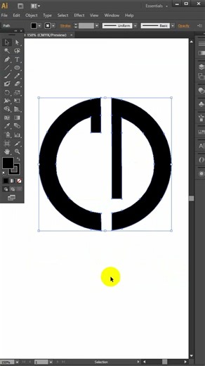 How To Make a CD letter Logo Design #shorts #illustrator #tutorial 2025