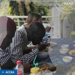 1.4K views · 44 reactions | Our journey around the world continues! Today we are in Accra!  Our colleagues from DAAD Ghana love to eat Waakye (rice and beans) or Fufu (pounded yam in groundnut soup) on the terrace of the #GoetheInstitut together with friends like Mabel, Mawuli and Dilara. So delicious! Which one would you like to try?  | DAAD | Facebook