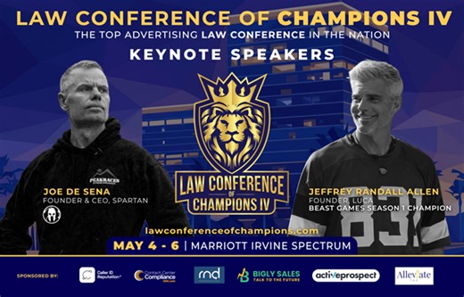 SURPRISE!: LAW CONFERENCE OF CHAMPIONS IV WILL HAVE TWO KEYNOTES! The CEO of Spartan and the Greatest Winner of All Time!