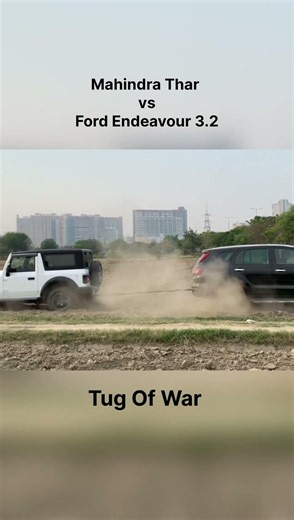 Mahindra Thar vs Ford Tug Of War #mahindra #mahaindrathar #thar #ford #car