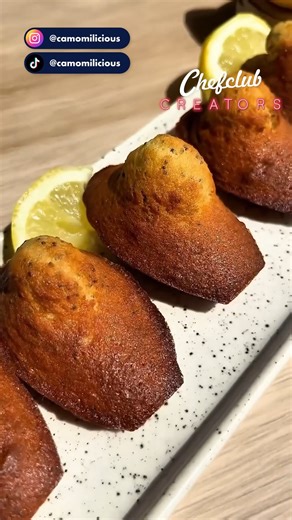 Madeleines citron pavot, une recette de notre amie @camomilicious membre du club des créateurs Chefclub - Suivez @camomilicious sur Instagram et Tiktok 🙂 | Chefclub