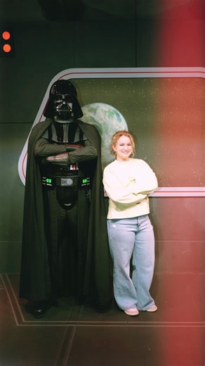 Sneed Family Travels on Instagram: "Big changes are coming to Batuu. 🌌✨ Starting April 29, 2026, Star Wars: Galaxy’s Edge at Disneyland will expand its timeline—welcoming characters from more eras, including Darth Vader, Leia, Han, and Luke, while Rey and the Resistance continue the fight against the First Order. Plus, iconic John Williams scores will fill the land. 🎶 This experience is from our last visit when we stopped to see Darth Vader at the Launchpad (currently a Disney Chase Card perk)